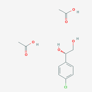 molecular formula C12H17ClO6 B12609771 acetic acid;(1S)-1-(4-chlorophenyl)ethane-1,2-diol CAS No. 647026-52-6