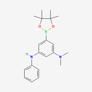 molecular formula C20H27BN2O2 B12609856 N1,N1-Dimethyl-N3-phenyl-5-(4,4,5,5-tetramethyl-1,3,2-dioxaborolan-2-YL) benzene-1,3-diamine CAS No. 883727-41-1