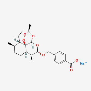 molecular formula C23H29NaO7 B1260993 sodium;4-[[(1R,4S,5R,8S,9R,10S,12R,13R)-1,5,9-trimethyl-11,14,15,16-tetraoxatetracyclo[10.3.1.04,13.08,13]hexadecan-10-yl]oxymethyl]benzoate 
