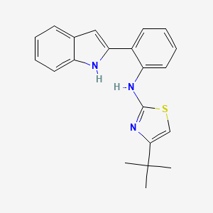 molecular formula C21H21N3S B12609936 4-tert-Butyl-N-[2-(1H-indol-2-yl)phenyl]-1,3-thiazol-2-amine CAS No. 917966-25-7