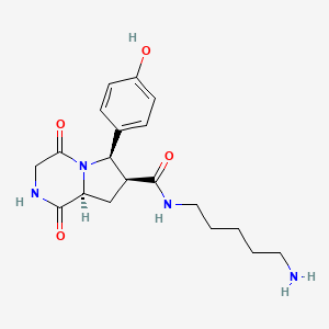(6R,7S,8aS)-N-(5-aminopentyl)-6-(4-hydroxyphenyl)-1,4-dioxo-2,3,6,7,8,8a-hexahydropyrrolo[1,2-a]pyrazine-7-carboxamide