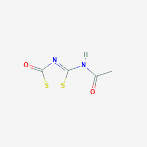 molecular formula C4H4N2O2S2 B12609985 N-(3-Oxo-3H-1,2,4-dithiazol-5-yl)acetamide CAS No. 918503-81-8