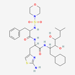 N-[2-(2-Amino-thiazol-4-yl)-1-(1-cyclohexylmethyl-2,3-dihydroxy-5-methyl-hexylcarbamoyl)-ethyl]-2-(morpholine-4-sulfonylamino)-3-phenyl-propionamide