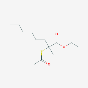 molecular formula C13H24O3S B12610052 Octanoic acid, 2-(acetylthio)-2-methyl-, ethyl ester CAS No. 646517-90-0
