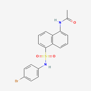 molecular formula C18H15BrN2O3S B12610060 N-{5-[(4-Bromophenyl)sulfamoyl]naphthalen-1-yl}acetamide CAS No. 648899-31-4