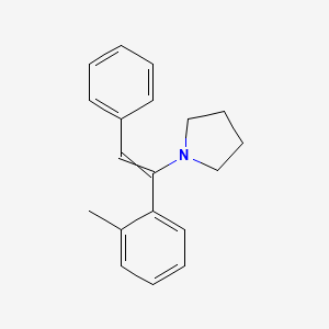 molecular formula C19H21N B12610083 1-[1-(2-Methylphenyl)-2-phenylethenyl]pyrrolidine CAS No. 912339-21-0