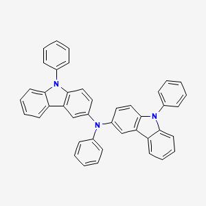 molecular formula C42H29N3 B12610091 N,9-Diphenyl-N-(9-phenyl-9H-carbazol-3-YL)-9H-carbazol-3-amine CAS No. 873793-58-9