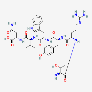 molecular formula C39H55N11O10 B12610121 L-Threonyl-N~5~-(diaminomethylidene)-L-ornithyl-L-tyrosyl-L-tryptophyl-L-valyl-L-asparagine CAS No. 648424-16-2