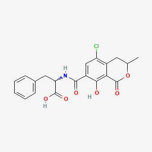 molecular formula C20H18ClNO6 B1261016 N-[(5-chloro-3,4-dihydro-8-hydroxy-3-methyl-1-oxo-1H-2-benzopyran-7-yl)carbonyl]-L-phenylalanine 