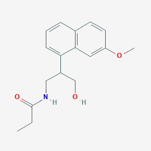 molecular formula C17H21NO3 B1261018 N-[3-hydroxy-2-(7-methoxy-1-naphthyl)propyl]propionamide 