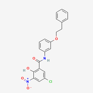 molecular formula C21H17ClN2O5 B12610225 5-Chloro-2-hydroxy-3-nitro-N-[3-(2-phenylethoxy)phenyl]benzamide CAS No. 648923-57-3