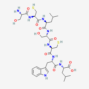 molecular formula C35H54N8O10S2 B12610247 L-Seryl-L-cysteinyl-L-leucyl-L-seryl-L-cysteinyl-L-tryptophyl-L-leucine CAS No. 918527-50-1