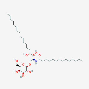 molecular formula C38H75NO9 B1261025 1-O-(alpha-D-galactopyranosyl)-N-tetradecanoylphytosphingosine 