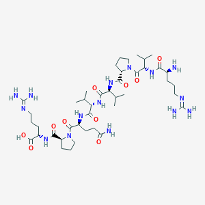 molecular formula C42H75N15O10 B12610279 N~5~-(Diaminomethylidene)-L-ornithyl-L-valyl-L-prolyl-L-valyl-L-valyl-L-glutaminyl-L-prolyl-N~5~-(diaminomethylidene)-L-ornithine CAS No. 918298-43-8