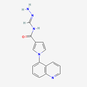 molecular formula C15H13N5O B12610357 N-[(E)-hydrazinylidenemethyl]-1-quinolin-5-ylpyrrole-3-carboxamide 