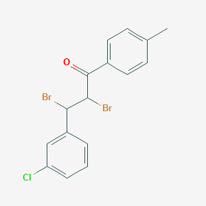 molecular formula C16H13Br2ClO B12610411 1-Propanone, 2,3-dibromo-3-(3-chlorophenyl)-1-(4-methylphenyl)- CAS No. 649739-73-1