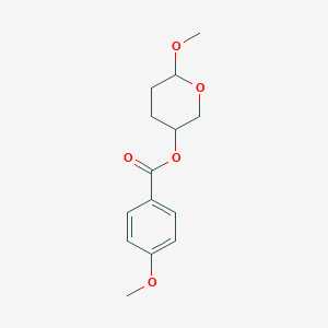 molecular formula C14H18O5 B12610639 6-Methoxyoxan-3-yl 4-methoxybenzoate CAS No. 645412-84-6
