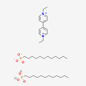 molecular formula C38H70N2O6P2 B12610866 Dodecyl-dioxido-oxo-lambda5-phosphane;dodecylphosphonic acid;1-ethyl-4-(1-ethylpyridin-1-ium-4-yl)pyridin-1-ium CAS No. 649554-95-0