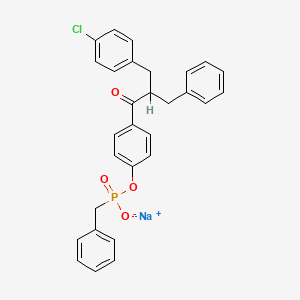 molecular formula C29H25ClNaO4P B1261090 Sodium 4-benzyl-4-(1-oxo-2-(4-chlorobenzyl)-3-phenylpropyl)phenyl phosphonate CAS No. 60787-00-0