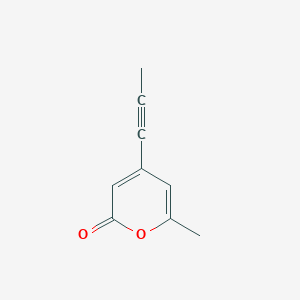 molecular formula C9H8O2 B12611147 6-Methyl-4-(prop-1-yn-1-yl)-2H-pyran-2-one CAS No. 650624-70-7