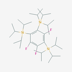 molecular formula C33H63F3Si3 B12611158 Silane, (3,5,6-trifluoro-1,2,4-benzenetriyl)tris[tris(1-methylethyl)- CAS No. 874919-54-7