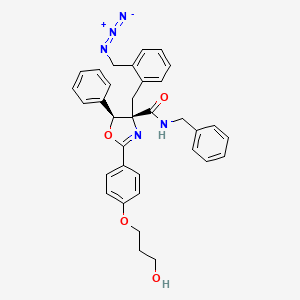 molecular formula C34H33N5O4 B1261128 (4S,5S)-4-[[2-(azidomethyl)phenyl]methyl]-2-[4-(3-hydroxypropoxy)phenyl]-5-phenyl-N-(phenylmethyl)-5H-oxazole-4-carboxamide 