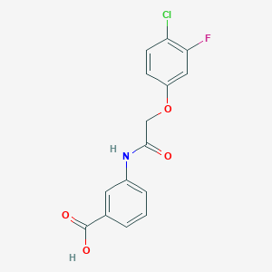 molecular formula C15H11ClFNO4 B12611606 Benzoic acid, 3-[[(4-chloro-3-fluorophenoxy)acetyl]amino]- CAS No. 649773-99-9