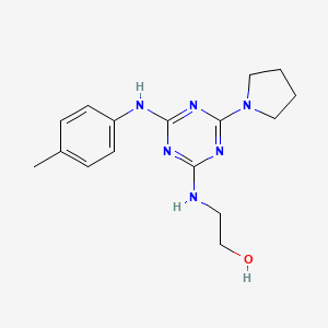 2-[[4-(4-Methylanilino)-6-(1-pyrrolidinyl)-1,3,5-triazin-2-yl]amino]ethanol