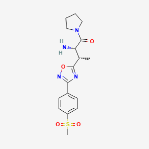 (2S,3S)-3-{3-[4-(methylsulfonyl)phenyl]-1,2,4-oxadiazol-5-yl}-1-oxo-1-pyrrolidin-1-ylbutan-2-amine