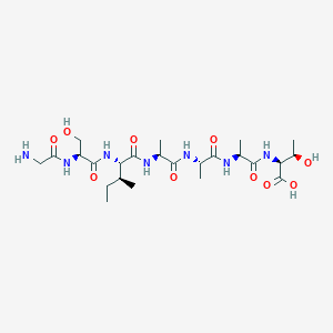 molecular formula C24H43N7O10 B12611779 Glycyl-L-seryl-L-isoleucyl-L-alanyl-L-alanyl-L-alanyl-L-threonine CAS No. 651292-18-1
