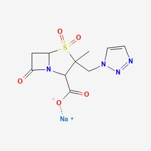 Sodium;3-methyl-4,4,7-trioxo-3-(triazol-1-ylmethyl)-4lambda6-thia-1-azabicyclo[3.2.0]heptane-2-carboxylate