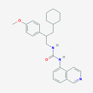 molecular formula C26H31N3O2 B12611822 Urea, N-[3-cyclohexyl-2-(4-methoxyphenyl)propyl]-N'-5-isoquinolinyl- CAS No. 648420-11-5