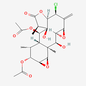 [(1S,2S,3S,5R,7S,8R,11R,12R,13R,14S,15R,16R,17S,19R)-13-acetyloxy-7-chloro-2,12-dihydroxy-1,11,15-trimethyl-6-methylidene-10-oxo-4,9,18-trioxapentacyclo[12.5.0.03,5.08,12.017,19]nonadecan-16-yl] acetate