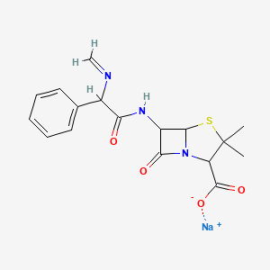 4-Thia-1-azabicyclo[3.2.0]heptane-2-carboxylicacid, 3,3-dimethyl-6-[[(2R)-2-(methyleneamino)-2-phenylacetyl]amino]-7-oxo-,sodium salt (1:1), (2S,5R,6R)-