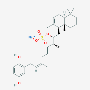sodium(2R,3R,Z)-9-(2,5-dihydroxyphenyl)-3,7-dimethyl-1-((1S,4aS,8aS)-2,5,5,8a-tetramethyl-1,4,4a,5,6,7,8,8a-octahydronaphthalen-1-yl)non-7-en-2-yl sulfate