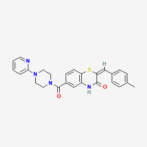 (2E)-2-(4-methylbenzylidene)-6-[4-(2-pyridyl)piperazine-1-carbonyl]-4H-1,4-benzothiazin-3-one