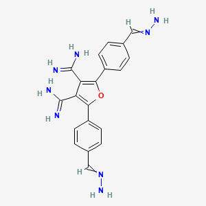 molecular formula C20H20N8O B12612351 2,5-Bis[4-(hydrazinylidenemethyl)phenyl]furan-3,4-dicarboximidamide CAS No. 648417-98-5
