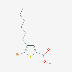 molecular formula C12H17BrO2S B12612435 Methyl 5-bromo-4-hexylthiophene-2-carboxylate CAS No. 918825-99-7