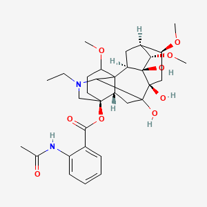 N-(2-{[(20-Ethyl-7,8,9-trihydroxy-1,14,16-trimethoxyaconitan-4-yl)oxy]carbonyl}phenyl)ethanimidic acid