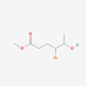 molecular formula C7H13BrO3 B12612452 Methyl 4-bromo-5-hydroxyhexanoate CAS No. 918972-27-7