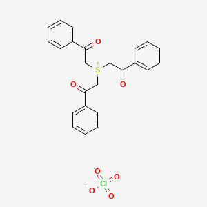 molecular formula C24H21ClO7S B12612467 Tris(2-oxo-2-phenylethyl)sulfanium perchlorate CAS No. 919781-72-9