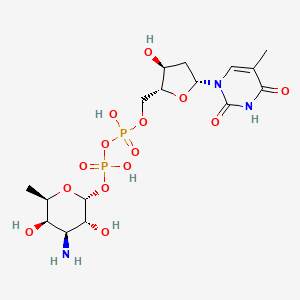 molecular formula C16H27N3O14P2 B1261247 dTDP-3-氨基-3,6-二脱氧-α-D-半乳呋喃糖 