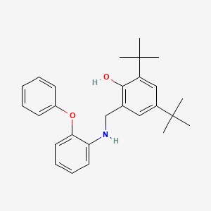 molecular formula C27H33NO2 B12612505 2,4-Di-tert-butyl-6-[(2-phenoxyanilino)methyl]phenol CAS No. 649749-92-8
