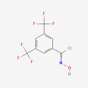 molecular formula C9H4ClF6NO B12612515 N-Hydroxy-3,5-bis(trifluoromethyl)benzene-1-carboximidoyl chloride CAS No. 902492-10-8
