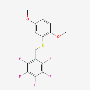 molecular formula C15H11F5O2S B12612516 Benzene, [[(2,5-dimethoxyphenyl)thio]methyl]pentafluoro- CAS No. 648956-87-0