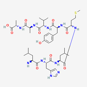 molecular formula C43H68N10O10S B12612523 L-Leucyl-L-histidyl-L-leucyl-L-methionyl-L-tyrosyl-L-valyl-L-alanyl-L-alanine CAS No. 651324-44-6