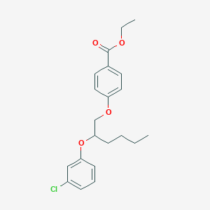molecular formula C21H25ClO4 B12612530 Ethyl 4-{[2-(3-chlorophenoxy)hexyl]oxy}benzoate CAS No. 915385-15-8