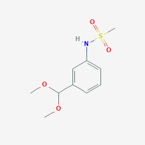 molecular formula C10H15NO4S B12612578 Methanesulfonamide, N-[3-(dimethoxymethyl)phenyl]- CAS No. 916059-46-6