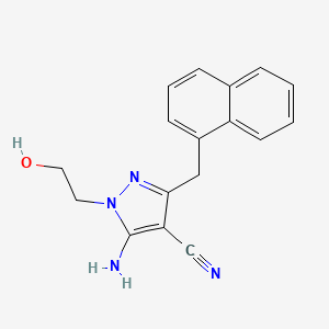 molecular formula C17H16N4O B1261262 5-Amino-1-(2-hydroxyethyl)-3-(1-naphthalenylmethyl)-4-pyrazolecarbonitrile 