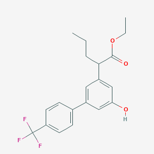 molecular formula C20H21F3O3 B1261266 Ethyl 2-[5-hydroxy-4'-(trifluoromethyl)biphenyl-3-yl]pentanoate 